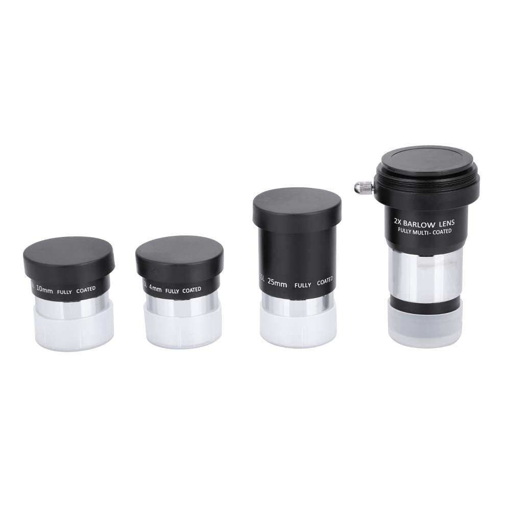 1.25Inch Plossl Premium Telescope Eyepiece Set,4Mm/10Mm/ 25Mm Plossl Eyepiece,2X Lens W/T Adapter,Multi Coated Eyepiece,Pure Opt